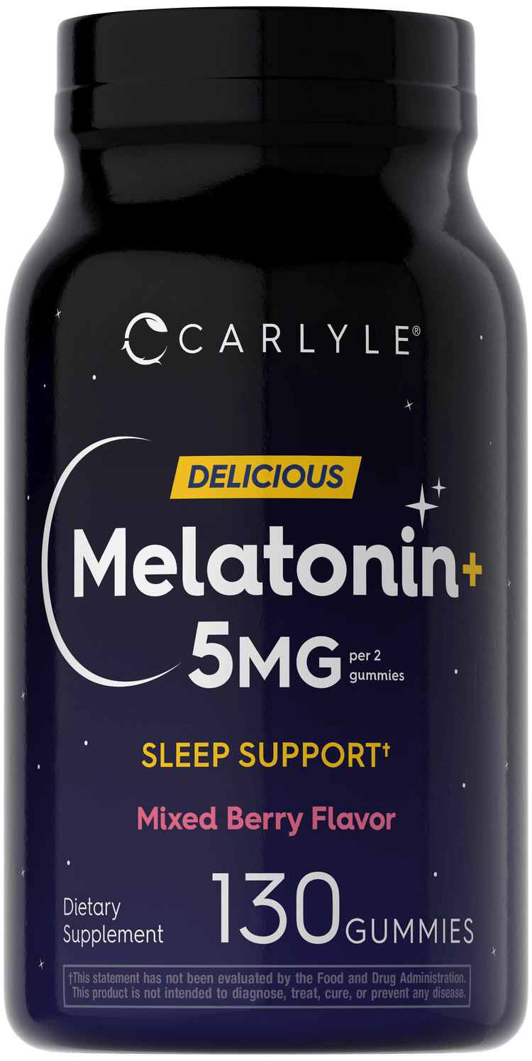 Melatonin 5MG per 2 gummies in Mixed Berry Flavor. 130 gummies for sleep support. Dietary supplement.