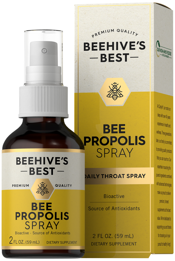 Carlyle Bee Propolis Spray 2 fl oz (59 mL) bottle shown with its packaging.
