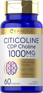 Bottle containing Citicoline 1000mg per serving with 60 capsules.