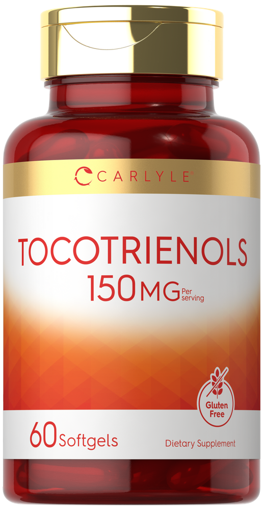Bottle of 60 softgels, each serving contains 150mg of tocotrienols.