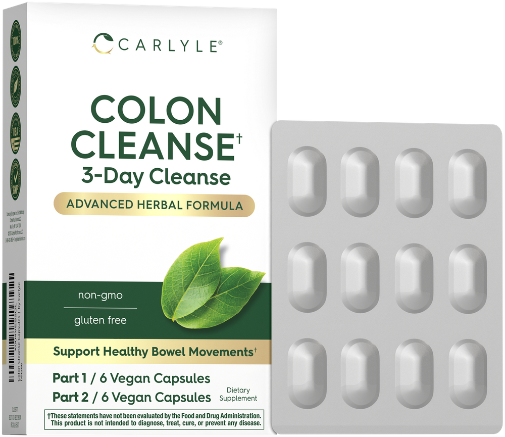 A blister pack containing 12 oval-shaped vegan capsules.