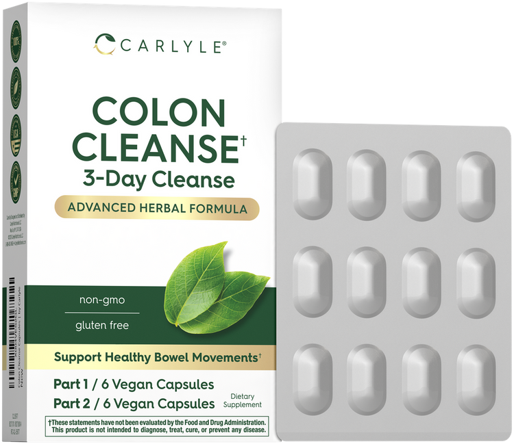 A blister pack containing 12 oval-shaped vegan capsules.