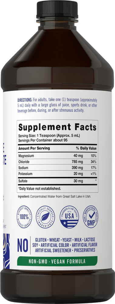 CL Carlyle Vital Trace Electrolyte Concentrate 16 fl oz bottle displayed with its product label and cap visible.