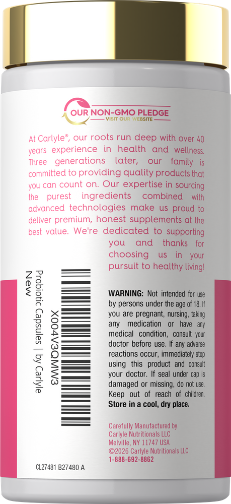 Hand holding a bottle of CL Urinary + Vaginal Probiotic with 60 capsules, ideal for supporting urinary and vaginal health.