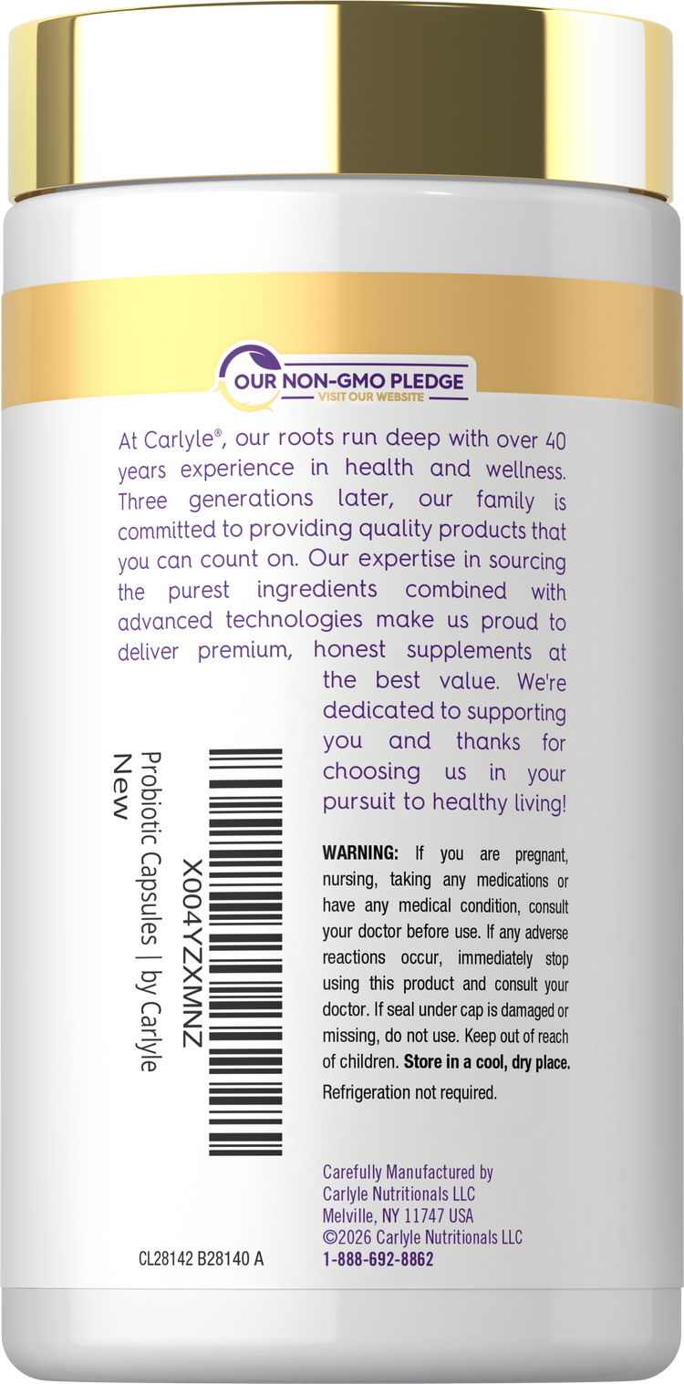 CL Probiotic with 100 Billion CFU in 120 capsules for digestive health support.