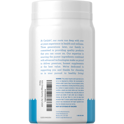 View 3 Bottle of 60 Kid's Omega Gummies for children's health.