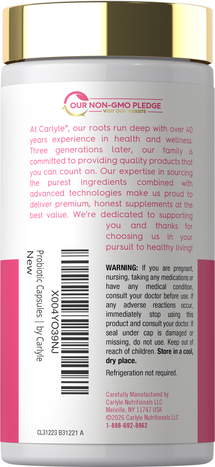 CL Womens Probiotic 30B CFU 30 Capsule, showcasing a bottle of probiotic capsules.