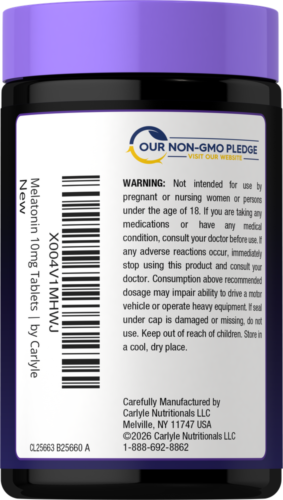 A hand holding a bottle of melatonin 10mg tablets on a scale, ideal for sleep support.