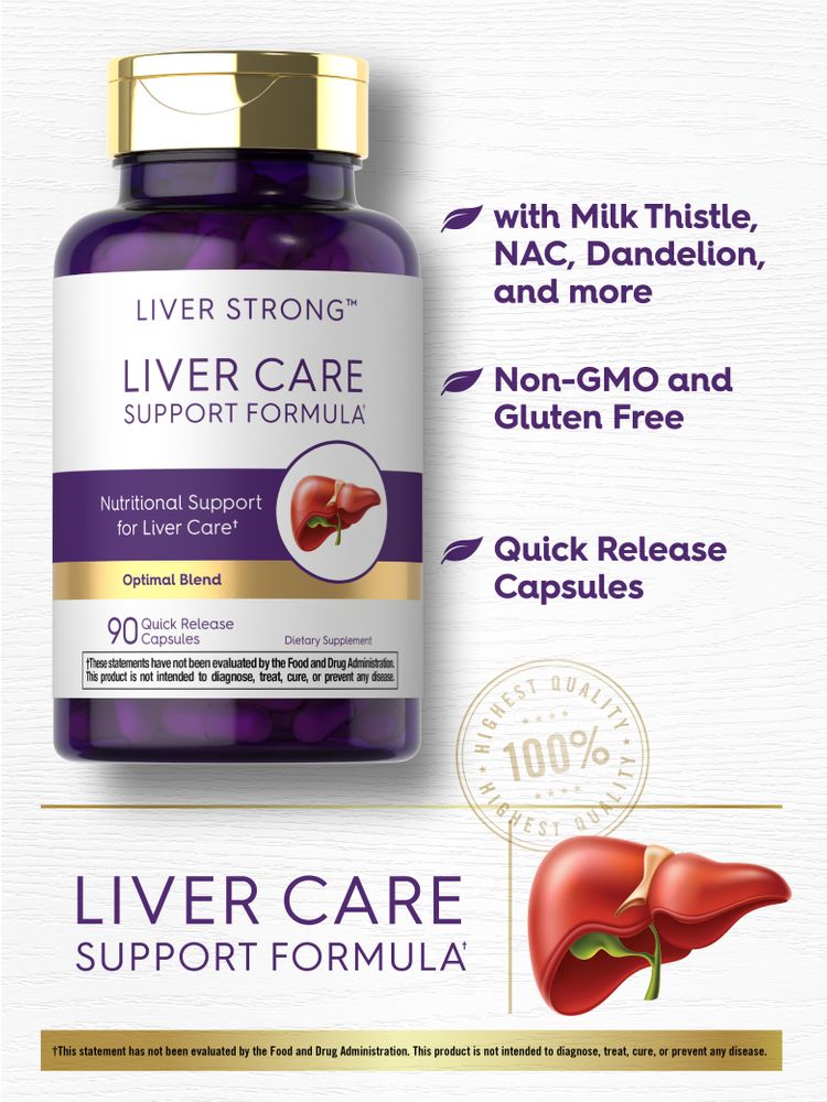 Carlyle Liver Cleanse & Detox bottle with 90 quick-release capsules, shown on a hand scale, promoting liver health.