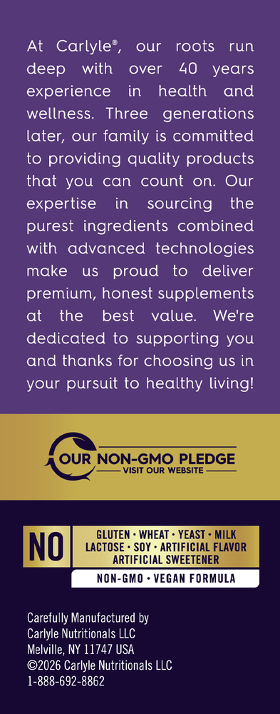 The formula pledges Non-GMO, no gluten, wheat, yeast, milk, lactose, soy, artificial flavors or sweeteners, and is vegan.