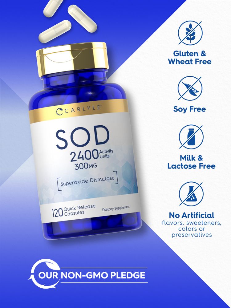 Hand holding three white Carlyle SOD Quick Release Capsules.