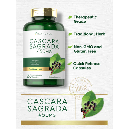 View 4 Product highlights graphic stating Therapeutic Grade, Traditional Herb, Non-GMO and Gluten Free, Quick Release Capsules.
