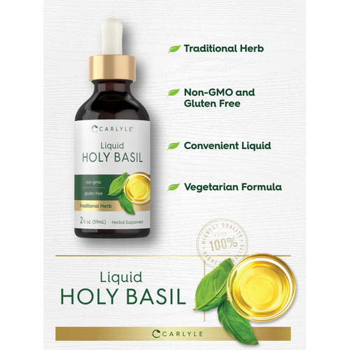 View 4 Product highlights graphic stating Traditional Herb, Non-GMO, Gluten Free, Convenient Liquid, Vegetarian Formula, 100% Quality.