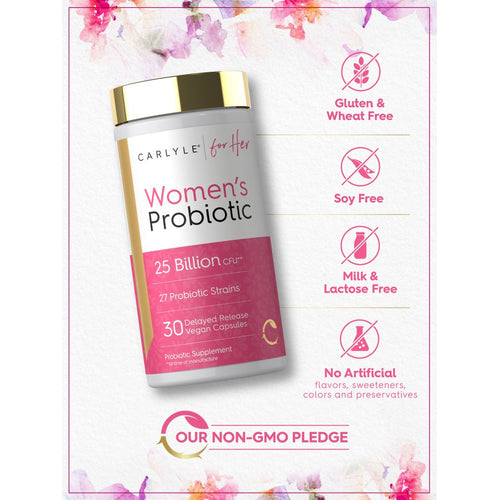 View 5 Women's Probiotic bottle: Gluten & Wheat Free, Soy Free, Milk & Lactose Free, No Artificial Flavors/Sweeteners/Colors/Preservatives, Non-GMO
