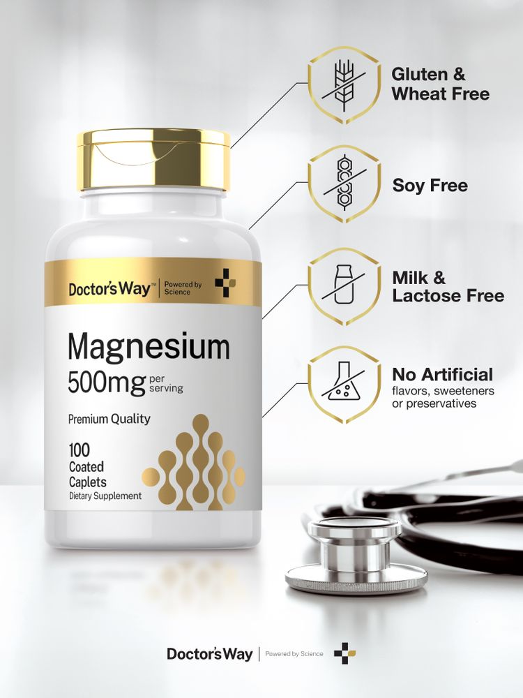 Magnesium bottle: Gluten, Wheat, Soy, Milk, Lactose Free; No artificial flavors, sweeteners, or preservatives.