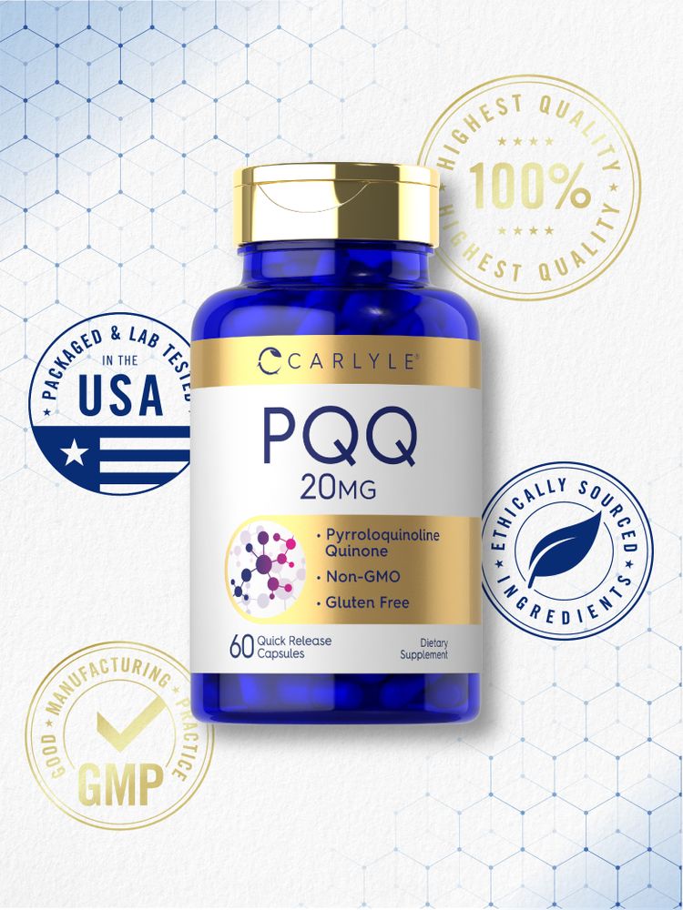 PQQ bottle: PACKAGED & LAB TESTED IN THE USA, HIGHEST QUALITY 100%, ETHICALLY SOURCED INGREDIENTS, GOOD MANUFACTURING PRACTICE GMP, Non-GMO, Gluten Free
