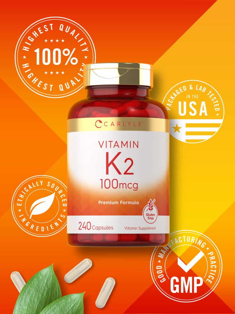 Carlyle K2 (MK4) 100 mcg capsules shown on a bulk scale, image name hand_scale.