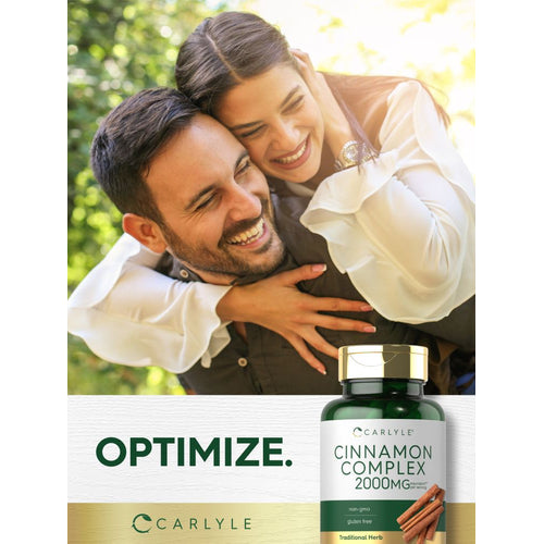 View 7 Young man gives piggyback ride to a laughing woman, both enjoying, with a bottle of Cinnamon Complex in view.