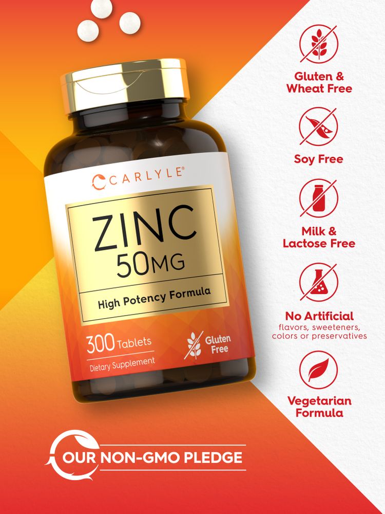 A hand holding a scale filled with multiple Zinc 50mg tablets, showcasing the bulk quantity of the supplement.
