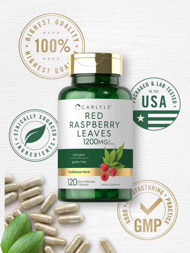 Quick Release Capsules with 1200 mg of Red Raspberry Leaves.